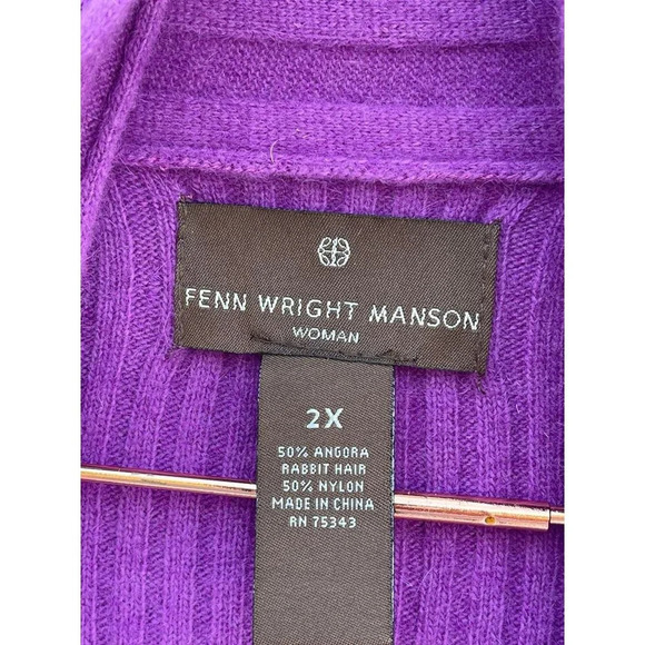 Fenn Wright Manson Womens Open Asymmetrical Draper Cardigan Purple Sz 2X/2XL - Picture 8 of 8